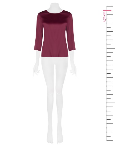 Vloeiende blouse met 3/4-mouwen van satijn Rinascimento