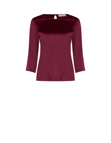 Vloeiende blouse met 3/4-mouwen van satijn Rinascimento