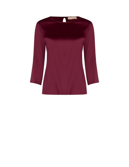 Vloeiende blouse met 3/4-mouwen van satijn Rinascimento