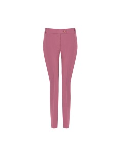 Rechte broek van technische stof met knoop met Rinascimento-logo