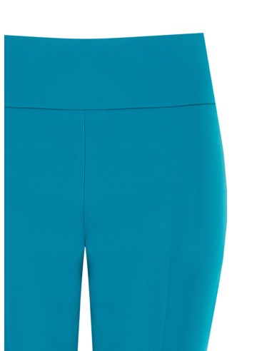 Rinascimento broek met wijde pijpen van technische stof en een tailleband