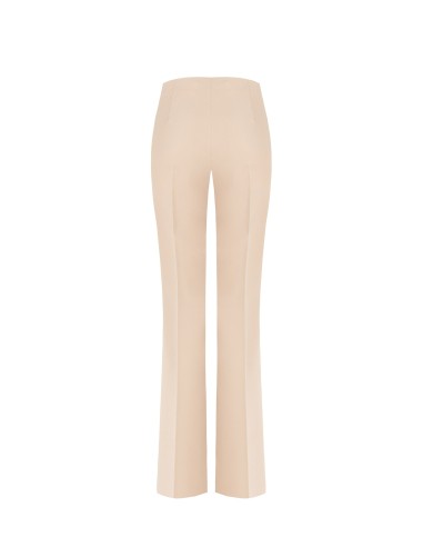 Rinascimento pantalon met wijde pijpen van technische stof en een zijrits
