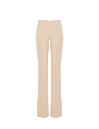 Rinascimento pantalon met wijde pijpen van technische stof en een zijrits