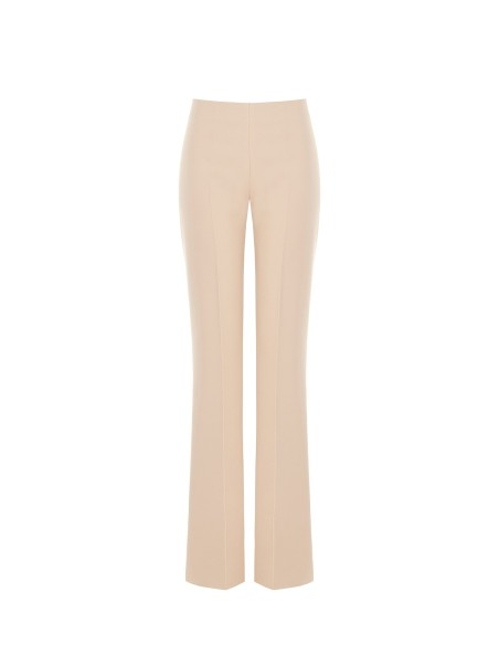 Rinascimento pantalon met wijde pijpen van technische stof en een zijrits