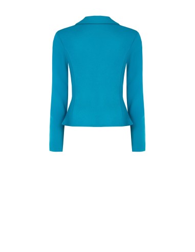 Getailleerde korte blazer met dubbele rij knopen van scuba-crêpe met bijpassende knopen van Rinascimento
