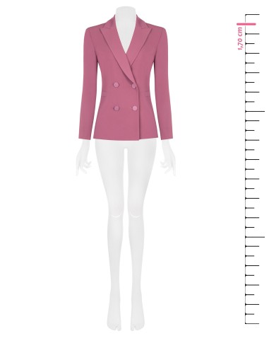 Getailleerde blazer van cadistof met ton-sur-ton metalen knopen – Rinascimento