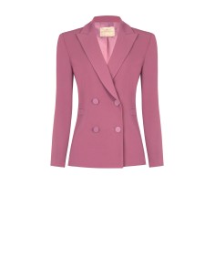 Getailleerde blazer van cadistof met ton-sur-ton metalen knopen – Rinascimento