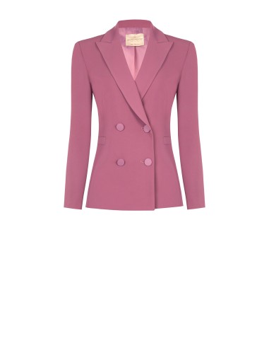 Getailleerde blazer van cadistof met ton-sur-ton metalen knopen – Rinascimento