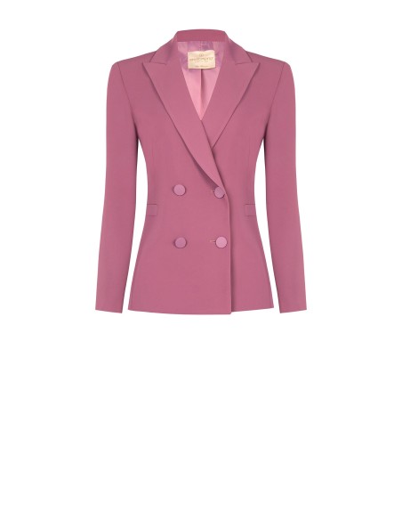 Getailleerde blazer van cadistof met ton-sur-ton metalen knopen – Rinascimento