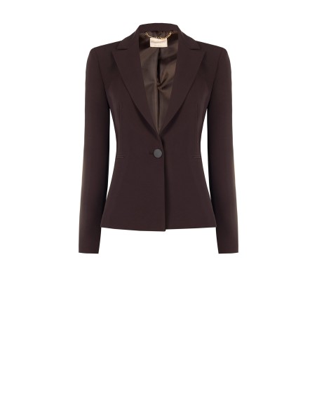 Getailleerde blazer van cadistof met een ton-sur-ton metalen knoop van Rinascimento