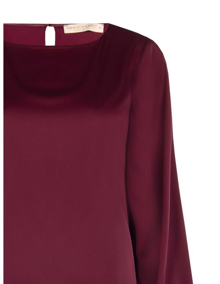 Vloeiende blouse met lange mouwen van satijn van Rinascimento