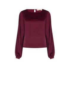 Vloeiende blouse met lange mouwen van satijn van Rinascimento