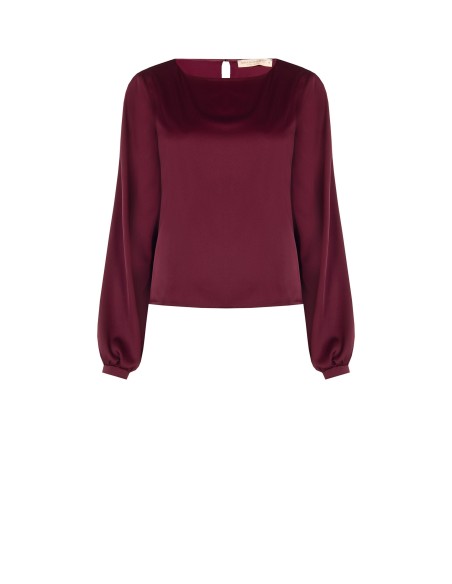 Vloeiende blouse met lange mouwen van satijn van Rinascimento