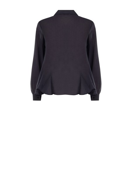 Vloeiende blouse van lyocell met volantzoom en verborgen knopen Rinascimento