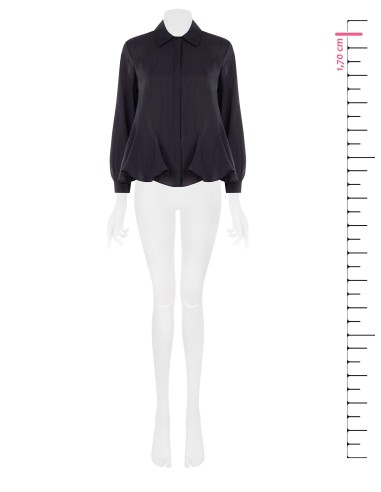 Vloeiende blouse van lyocell met volantzoom en verborgen knopen Rinascimento