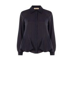 Vloeiende blouse van lyocell met volantzoom en verborgen knopen Rinascimento
