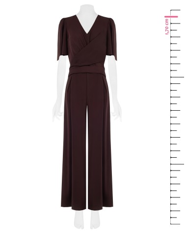 Palazzo-jumpsuit van cadistof met een gekruiste V-hals van Rinascimento