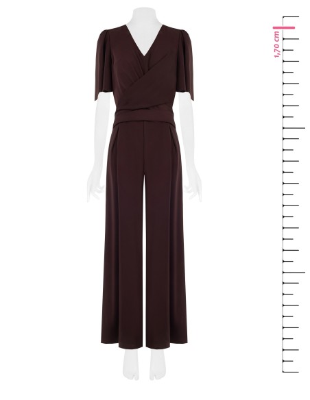 Palazzo-jumpsuit van cadistof met een gekruiste V-hals van Rinascimento
