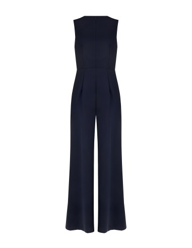 Palazzo-jumpsuit van cadistof met gouden RR-detail van metaal Rinascimento