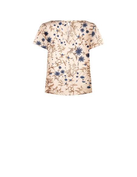 Ruime en soepel vallende satijnen blouse met bloemenprint van Rinascimento
