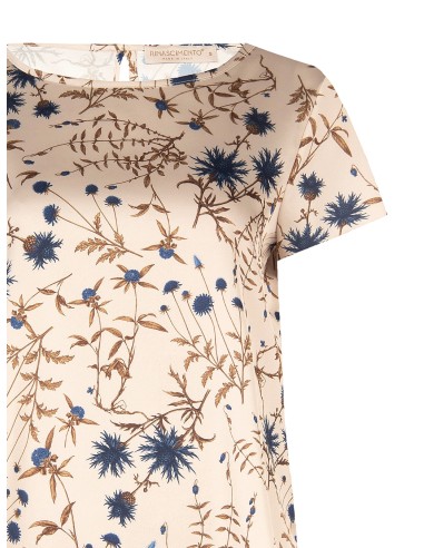 Ruime en soepel vallende satijnen blouse met bloemenprint van Rinascimento