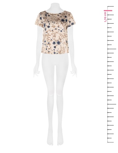 Ruime en soepel vallende satijnen blouse met bloemenprint van Rinascimento