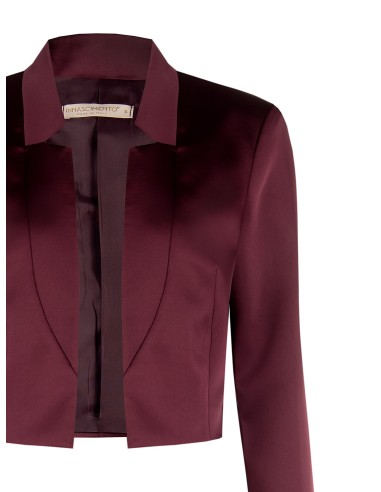 Open cropped satijnen spencerjasje zonder revers Rinascimento