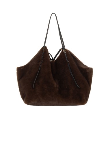 Maxi-shopper van gevlekte imitatiebont met binnenpochette Rinascimento