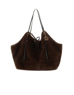 Maxi-shopper van gevlekte imitatiebont met binnenpochette Rinascimento