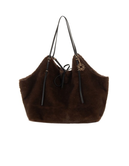 Maxi-shopper van gevlekte imitatiebont met binnenpochette Rinascimento