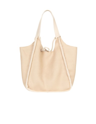 Maxi-shopper van imitatie schapenvacht met binnenpochette Rinascimento