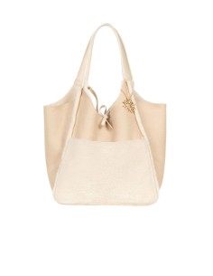 Maxi-shopper van imitatie schapenvacht met binnenpochette Rinascimento