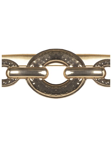 Elastische metalen riem met gehamerde gesp Rinascimento