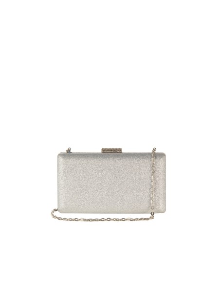 Harde glitterclutch met glittersluiting en kettingschouderband Rinascimento