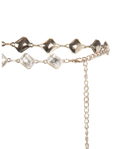 Riem met juweelketting en cabochonkristallen in renaissancestijl
