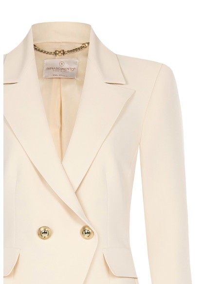 Korte double-breasted blazer van technische stof Rinascimento
