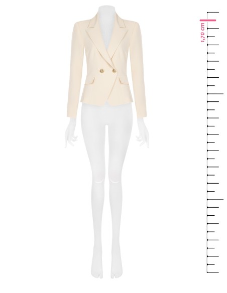 Korte double-breasted blazer van technische stof Rinascimento