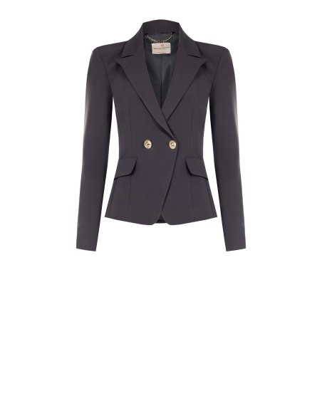 Korte double-breasted blazer van technische stof Rinascimento