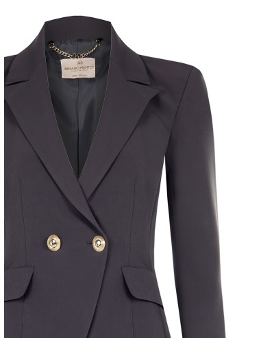 Korte double-breasted blazer van technische stof Rinascimento
