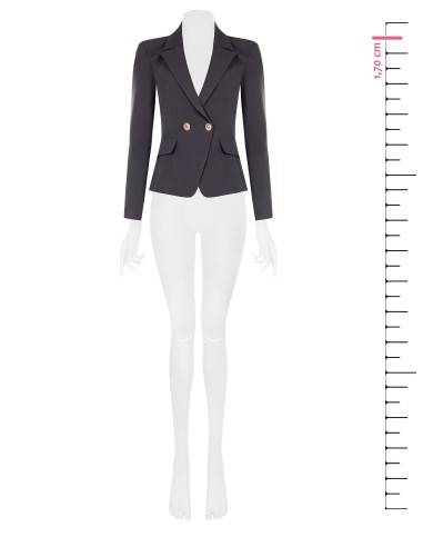 Korte double-breasted blazer van technische stof Rinascimento
