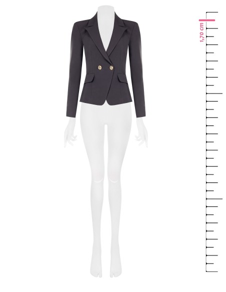 Korte double-breasted blazer van technische stof Rinascimento