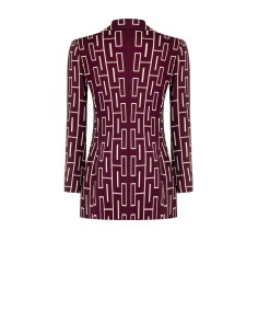 Getailleerde oversized blazer met dubbele rij knopen van bedrukte technische stof van Rinascimento 2
