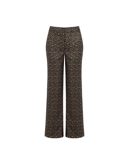 Rechte broek met luipaardprint en zakken Rinascimento