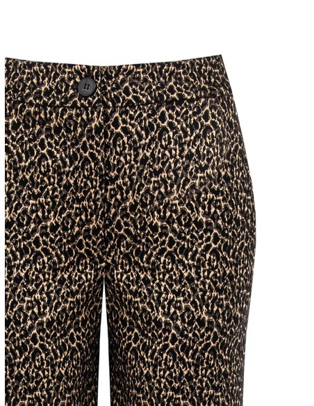 Rechte broek met luipaardprint en zakken Rinascimento