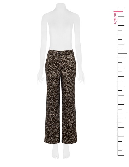 Rechte broek met luipaardprint en zakken Rinascimento