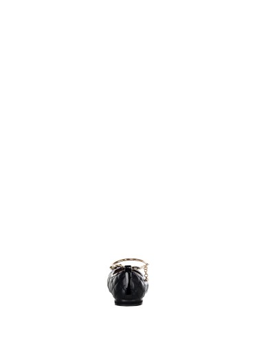 Ballerina's van gewatteerd imitatieleer met ketting en enkelbedel