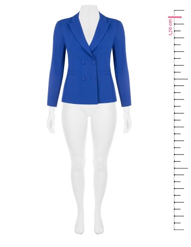 Getailleerde curvy blazer van scuba-crêpe met bijpassende knopen, Rinascimento Curvy