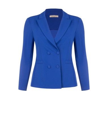 Getailleerde curvy blazer van scuba-crêpe met bijpassende knopen, Rinascimento Curvy