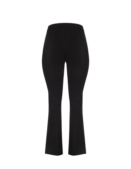 Curvy flarebroek van scuba-crêpe met elastiek aan de achterkant en een rits aan de zijkant – Rinascimento Curvy