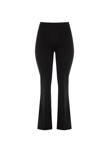 Curvy flarebroek van scuba-crêpe met elastiek aan de achterkant en een rits aan de zijkant – Rinascimento Curvy